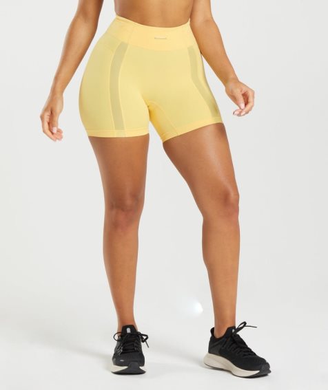 Women's Gymshark Whitney Mesh Shorts Yellow | CA D586NA